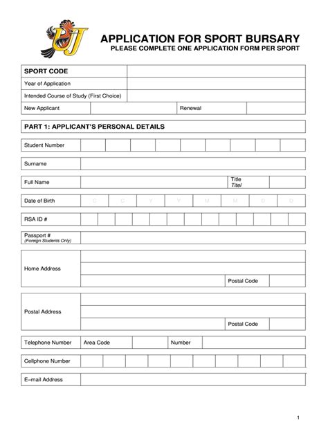 application form for bursary